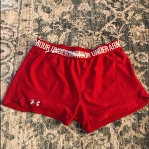 Under Armor women red shorts size medium